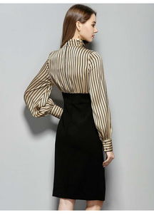 2018春季精品酬宾版女装外贸原单假两件名媛气质裙 艾森丝服饰